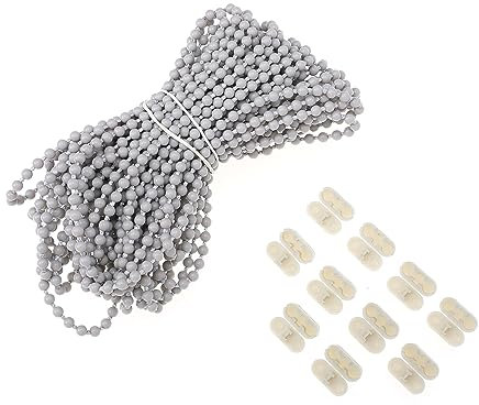Garneck 10 M Rollo-perlenkette Rollokette Graue Perlenseilverbinder Ersatzschnur Für Rollos