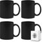 ShyaWorld Tazas de cerámica de 370ml de colores presentada en caja individual. Aptas para microondas y lavavajillas. (Negro, 4)