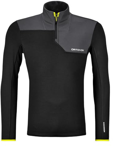 ORTOVOX Fleece Light Zip Neck - Leichter, körpernah Geschnittener Fleece-Pullover für den alpinen Einsatz im Winter - schwarz - Herren - M