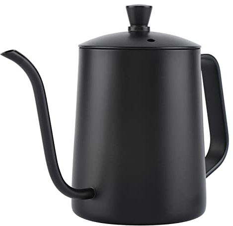 Gavigain Kaffeekanne, Kaffeekanne, 550ml Edelstahl lange Schwanenhals Kaffeekanne Wasserkocher mit Deckel für Haus Küche Coffee Shop