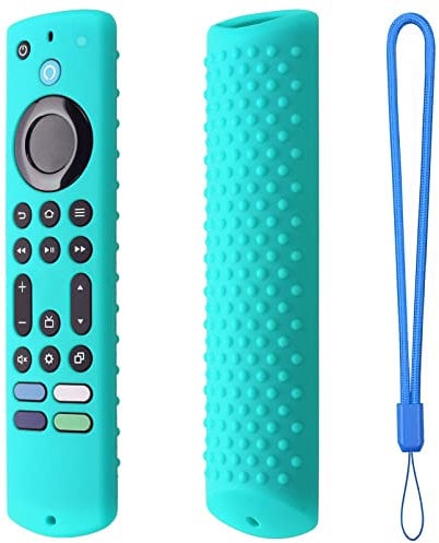 Hi Color Fernbedienung für alle Fire Stick 4K Max 2023, Silikonhülle kompatibel mit Fire TV Stick 4k Max 2nd Gen, Toshiba/Insignia NS-RCFNA-21 Silikonhülle mit Umhängeband (Mintgrün)