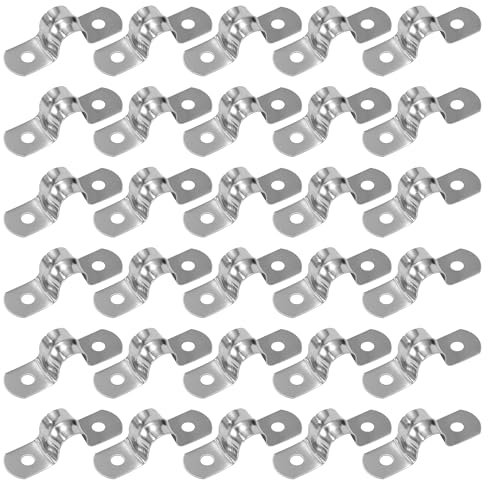 QIMEI-SHOP Abrazaderas Metalicas para Tubos 10mm Abrazadera Tubo en U de Acero Inoxidable 304 para Tubos de Agua Manguera Sujetador 30 Piezas