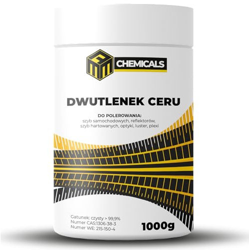 MRM CHEMICALS Ceroxid Ceriumoxid Polierpulver 1 kg 99,9% Für Glaspolitur Entfernt Mattierungen Kratzer von Autoscheiben, Scheinwerfern, Spiegeln