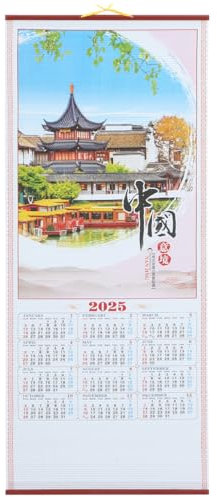 SEWACC Calendriers Muraux Chinois 2025 Année Lunaire Du Serpent Calendriers À Défilement Suspendus Du Pour 2025 Calendriers Annuels Fengshui Nouvel An A