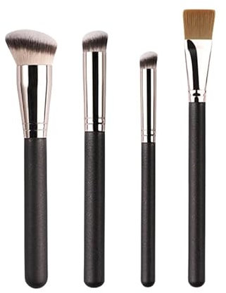 XUHENGXINX Real Techniques Lot de 4 pinceaux de maquillage pour fond de teint, correcteur, fard à joues et masque facial Idéal pour mélanger liquide, crème et poudre