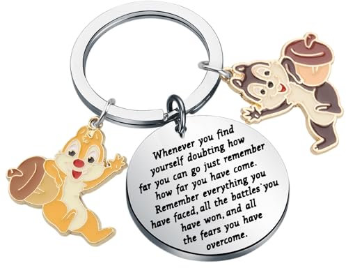 KUIYAI Cadeau pour amoureux d'écureuil avec citation inspirante « All The Fears You Have Overcome » (wheneverChipUK)