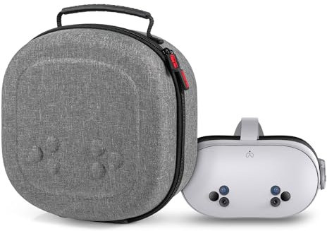 DEVASO Hard Carrying Case for Meta Quest 3S/Quest 3, VR Gaming Headset and Touch Controllers Accessories Travel Case, Small Hard Shell Storage Case for Oculus Quest 3S/Quest 3/Vision Pro, Gray