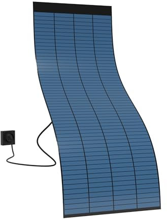 Wonder Full Energy – Panneau Solaire Souple 150W Ultra-Fin IP67 – Flexible, Léger et Résistant – Haut Rendement, Plug & Play MC4 – pour Toit Courbe, Bateau, Camping-Car, Balcon, Cabane ou Mobil-Home