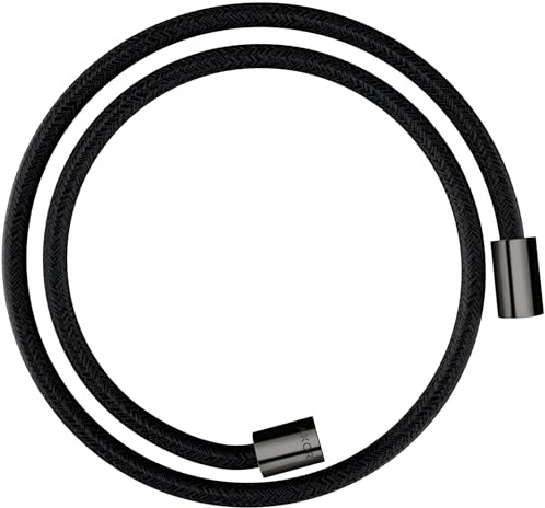 hansgrohe AXOR ShowerSolutions Textilbrauseschlauch, 1250mm, beidseitig zylindrische Mutter, 28228, Farbe: Polished Black Chrome