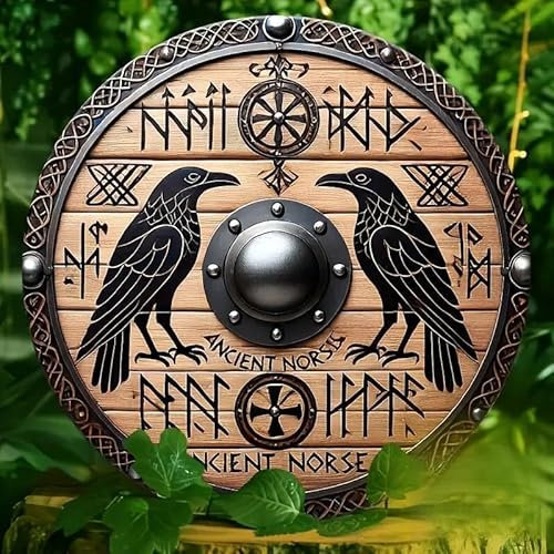 Generisch Hugin und Munin Rabe blau Metall Schild Wand-Deko Wikinger Wandbild wall