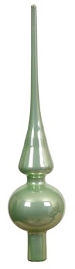 Kaemingk Christbaumspitze Glas 26cm hoch D=6cm Weihnachtsbaumspitze matt - Christbaumschmuck & Weihnachtsbaumschmuck - Matchagrün glänzend