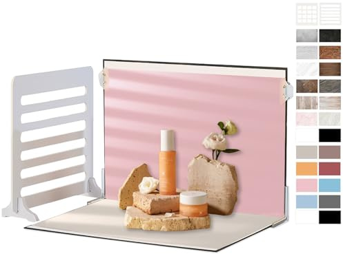 Fotohintergründe für kleine Produkte: 14 Stück, 28 Muster, Lebensmittelhintergrund, Tischplatten-Set – Flache Requisiten für Schmuck, Kosmetik, Make-up, 40,6 x 29,2 cm