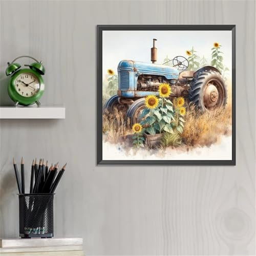Puzzle 200 Teile für Erwachsene Sonnenblumen Traktor, Herausforderndes Rätsel, kreative Unterhaltung, Puzzlespiele für Die Ganze Familie, 200 Teile Puzzles 28x28 cm
