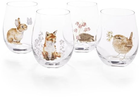 Wrendale Designs Set of 4 Animal Glass Tumblers
