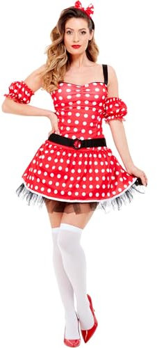 Smiffys Madame Mouse Costume, Red, M - UK Size 12-14