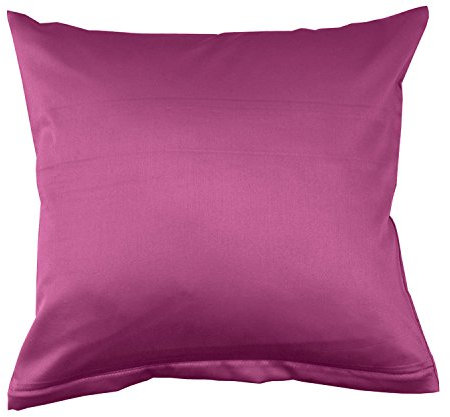 Lorena Uni Classic Mako-Satin Kissen Bezug einfarbig Baumwolle (Flieder, 80 cm x 80 cm)