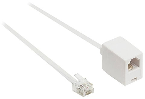 Telecom extension cable RJ11 male - RJ11 female 10.0 m white