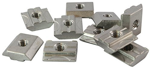 100x Nutenstein VA Nut 6 - Typ B - M4 mit Steg, schwer, Edelstahl