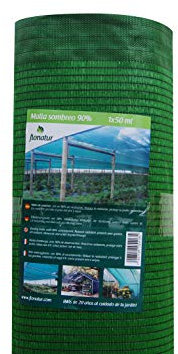 Mallas ocultación jardín Verde, 1x10m, malla sombreo al 90%, malla jardín verde y marrón, varias medidas