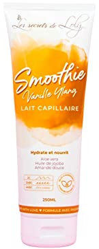 Les Secrets De Loly Smoothie Vanille-Ylang Ylang – feuchtigkeitsspendende und pflegende Haarmilch ohne Ausspülen – trockenes Haar – intensive Feuchtigkeit – fruchtiger Duft – 250 ml