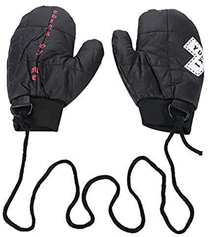 Handschuhe Damen Mädchen Fäustlinge Verdickte Plüschhandschuhe Kunstleder Winterhandschuhe Winddichte Fausthandschuhe Cartoon Damenhandschuhe mit Schnur für Outdoor Fahrrad Skifahren Wandern