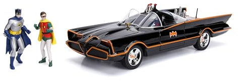 Jada Toys- Batman The Classic TV Series Batmobile Veicolo Collezione e Figure pressofuse, Colore Nero, 1:18, 98625