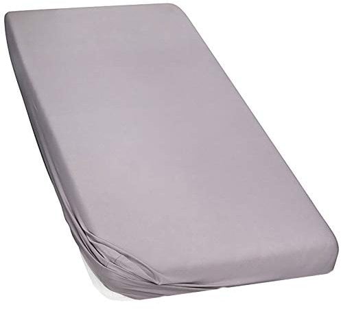 Moon-Luxury Topper Spannbettlaken Jersey Stretch Spannbetttuch Boxspringbett 97% Mako-Baumwolle 3% Elastan 230g/m²-graphit-140x200-160x220