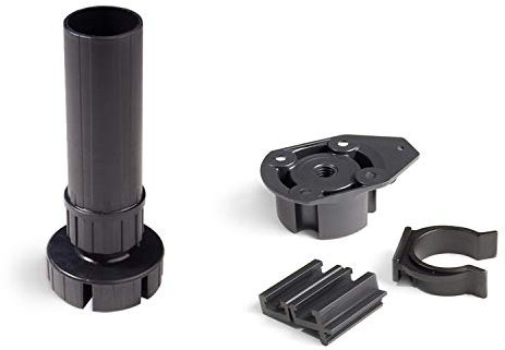 Emuca - Patas para mueble, Pies de plástico para muebles color negro, Lote de 4 pies regulables de alto 120mm
