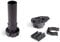 Emuca - Patas para mueble, Pies de plástico para muebles color negro, Lote de 4 pies regulables de alto 120mm