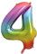 Riesenzahl 56804 4 Luftballon - 86 cm - Regenbogenfarben