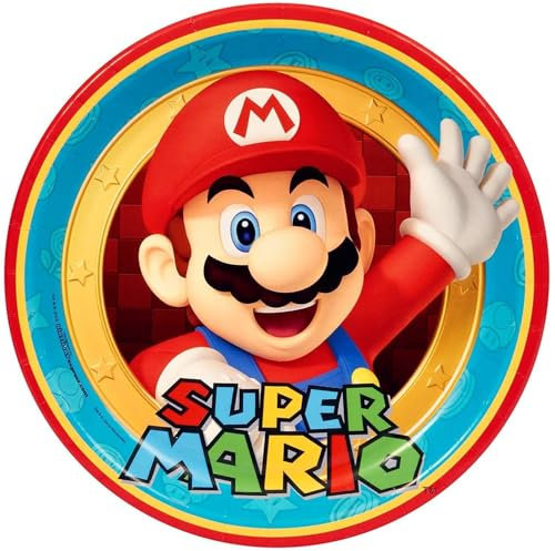 Mario Bros Tortenaufleger, Runde A4 - Geburtstag Tortenbild Zuckerbild Tortenplatte Oblate Kuchenzuckerplatte