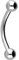 PIERCINGLINE Chirurgenstahl Banane 2 KUGELN Gebogener Piercing Stab Augenbraue Intim Brust Ohr Silberfarben 4 x 1,6 x 6 mm