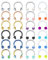 Rajnard 24er Septum Piercing Septum Ring 16G 10mm Hufeisenring aus Chirurgenstahl Perle Nasenpiercing Nasenringe Lippe Tragus Helix Piercing schmuck Frauen Männer