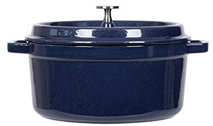 Casserole Signature, fonte Cocotte, ronde induction Casserole avec revêtement dur émail - 22cm / 2.8L (Color : A)