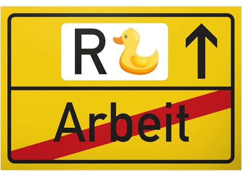 DankeDir! Arbeit Rente Ente - Schild lustig - Pensionierung Geschenkidee Deko Abschied Karte Verabschiedung - Kollege Rentner Geschenk Rente Renteneintritt Ruhestand Frauen & Männer