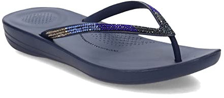 Fitflop Womens Iqushion Ombre Sparkle Flip-flops, Midnight Navy, 8 UK
