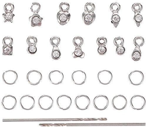 Minkissy 2 Sets Nail Piercing Tool Nail Piercing Charms Dangle and Nail Jewelry Rings Nail Art Tools for Tips Acrylic Gels and Decorations