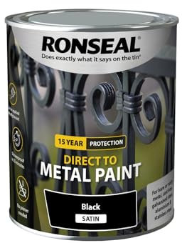 Ronseal Direct to Metal Paint Black Satin 750ml