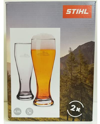 Stihl Set mit zwei Biergläsern 0,5 l mit Logo der Motorsäge