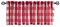 Treatmentex Buffalo Karierter Volant für die Küche, Rot und Weiß, 1 Stück, 132,1 x 38,1 cm