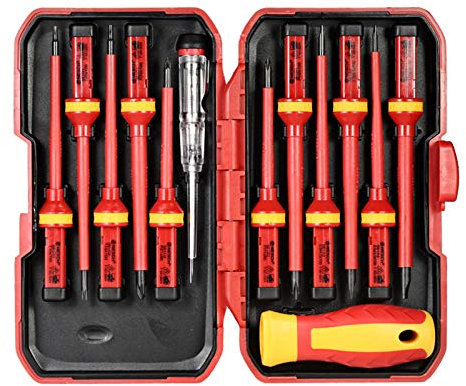 Set di cacciaviti magnetici, Weytoll 13pcs 1000V Set di cacciaviti isolati intercambiabili con punte magnetiche a taglio di strumenti di riparazione per elettricisti