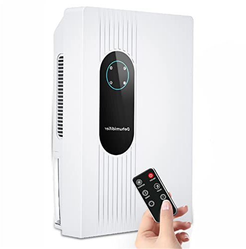 Portable Small Air Dehumidifiers for Home Damp, 2500ml Air Purifier Dehumidifier with Remote Control for Bedroom Bathroom Office Quiet Electric for Wardrobe Basement Garage RV Car, 24hr Timer Auto-off