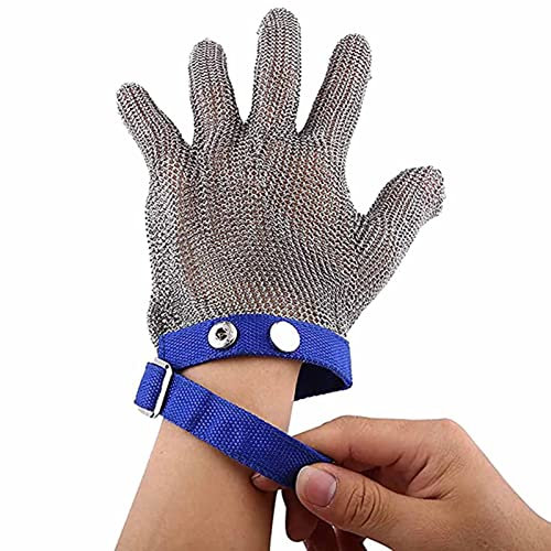 Schnittfeste Handschuhe aus Edelstahldraht, schnittfeste Handschuhe, Herren-Arbeitshandschuhe für Metzgerbandsägen (Größe: S/A, 1 Stück)