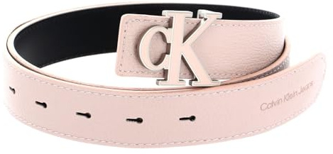 Calvin Klein CKJ Monogram Mono Hardware Outline Belt 25MM W90 Pale Conch Shell