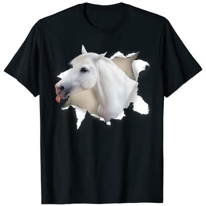 Pferd zerrissenes Tuch lustiges Pferd Geschenke für Mädchen Jungen Frauen Männer T-Shirt