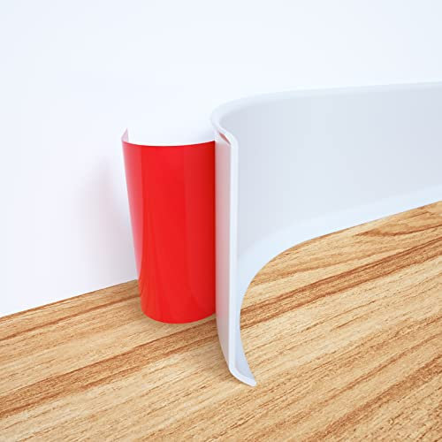 NeatiEase Battiscopa in PVC morbido autoadesivo bianco, 10 cm x 10 metri (bianco)