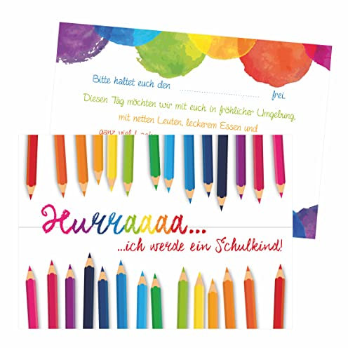 zartbesaitet.com Schöne Produkte aus Papier Save the Date - Karten Einschulung I 10 Karten I Ankündigung Einschulung
