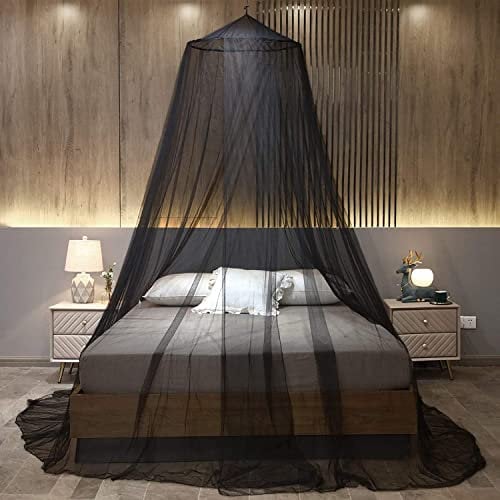 JTBDWOSK Moskitonetz 60 * 250 * 1100cm Baldachin Mückennetz Betthimmel Insektenschutz Netz Doppelbetten Moskitonetz Outdoor für Baby,Kinder,Mädchen Oder Erwachsene,Schwarz