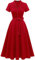 Wedtrend Damen Cocktailkleid Rockabilly Kleider Vintage Rock Kleidung Damen Kleid Elegant Petticoat Kleid Hepburn WTP30001 Red M