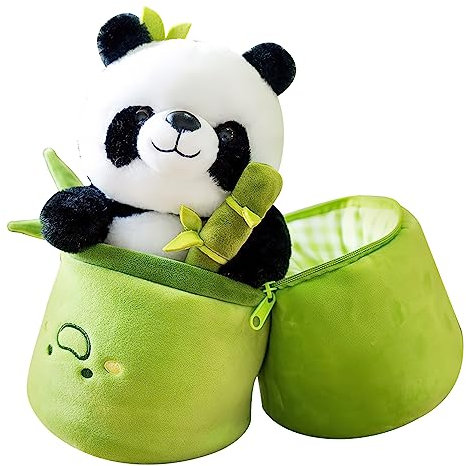 UOCAI Panda Kuscheltier Teddybär Plüschtier Stofftier Plüsch 25cm Panda Plüschtier Kuscheltier Schlafkissen Wurfkissen Plüschtier Panda wunderbar weich